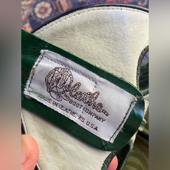 Olathe cowboy boots black/ green M8.5/W10 - Picture 6 of 9